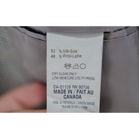 Ralph Lauren Chaps Men's Blazer 43L Wool Silk Brown Houndstooth Sport Coat - Picture 7 of 9